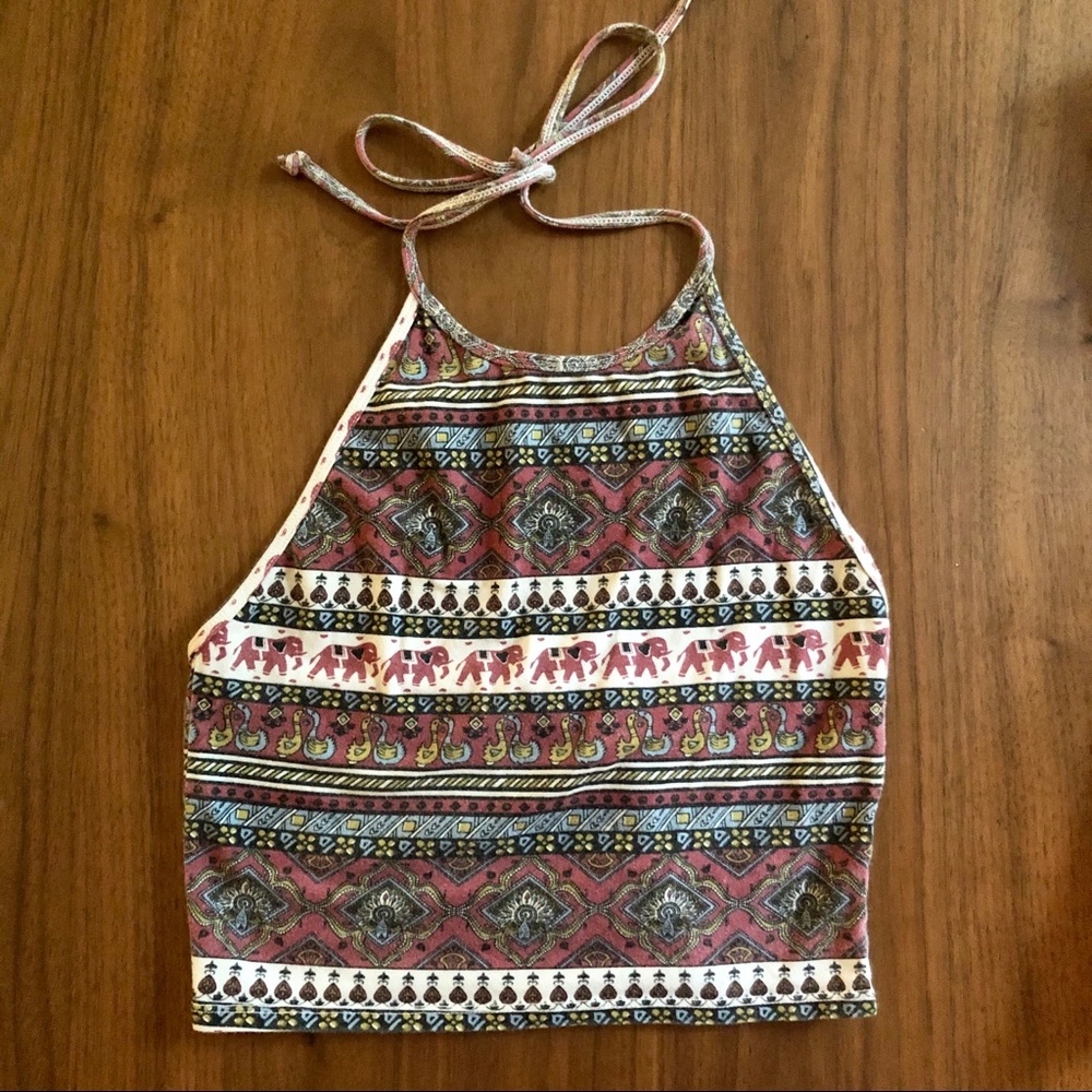 Halter top w/ elephant print